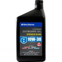 WEST MARINE 4 Stroke Oil Premium Synthetic Blend SAE 10W-30 4-Stroke Outboard Oil, Quart