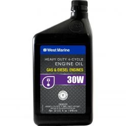 WEST MARINE 4 Stroke Oil Premium SAE 30W 4-Cycle Heavy Duty Engine Oil, Quart