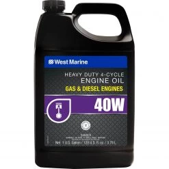 WEST MARINE 4 Stroke Oil Premium SAE 40W 4-Cycle Heavy Duty Engine Oil, Gallon