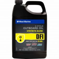 WEST MARINE 2 Stroke Oil DFI Direct Fuel Injection Synthetic Blend TC-W3 Outboard Oil, Gallon
