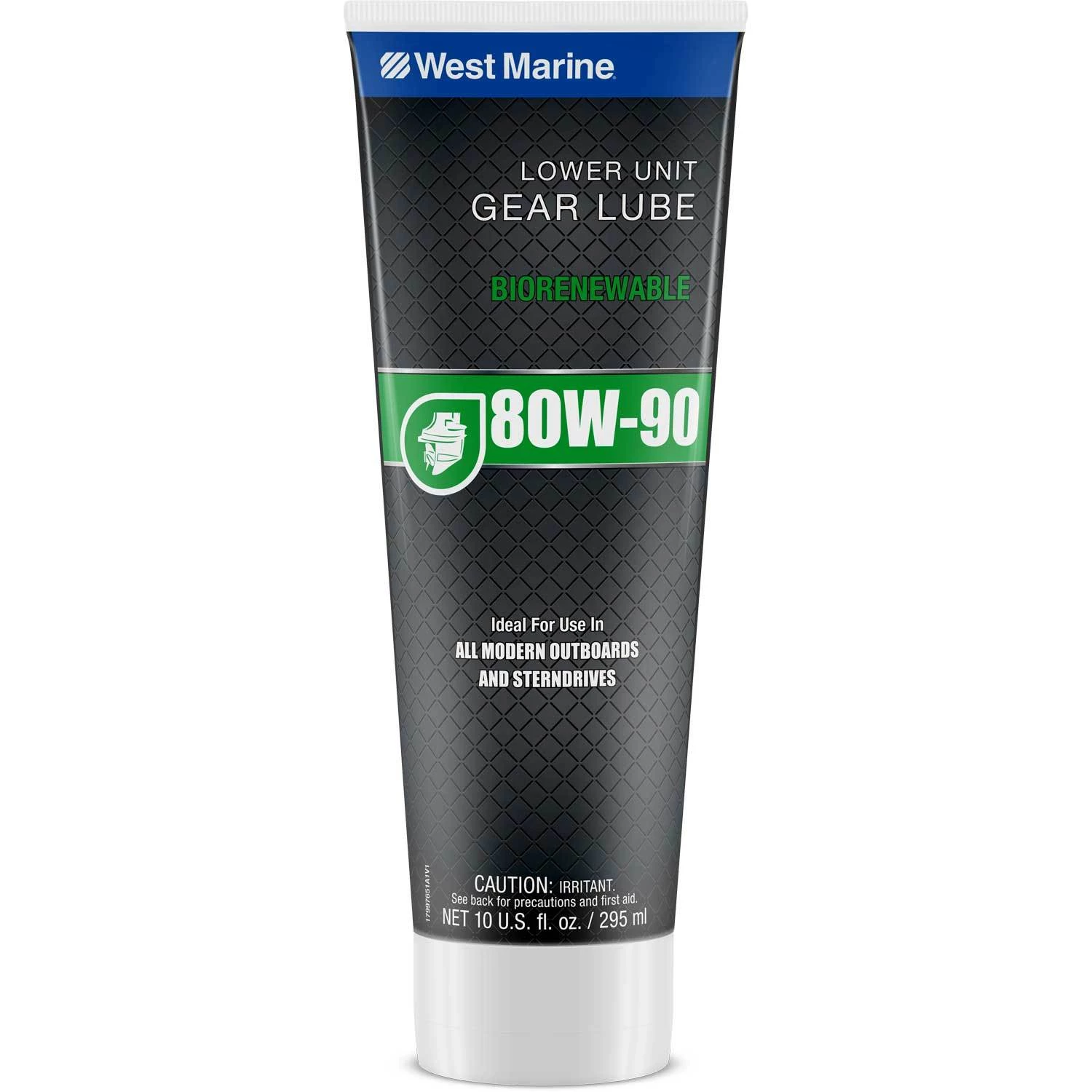 WEST MARINE Lubricant Oil Biorenewable 80W-90 Lower Unit Gear Lube, 10 Oz. 1 WEST MARINE Lubricant Oil Biorenewable 80W-90 Lower Unit Gear Lube, 10 Oz.