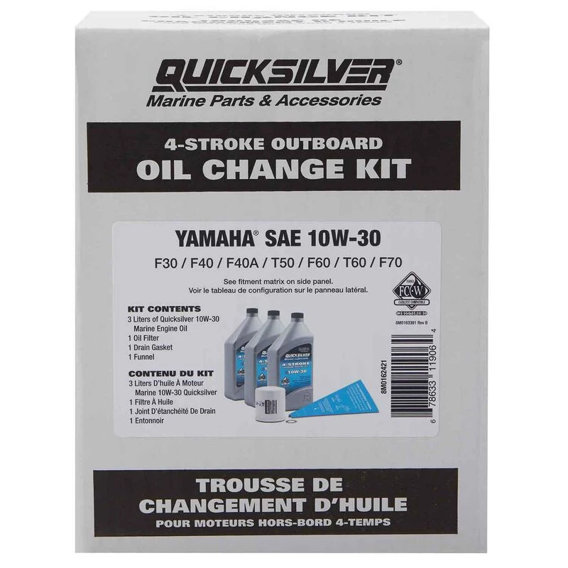 QUICKSILVER 4 Stroke Oil 8M0162421 Yamaha Outboard Oil Change Kit - F30-F70 2 QUICKSILVER 4 Stroke Oil 8M0162421 Yamaha Outboard Oil Change Kit - F30-F70 - Image 2