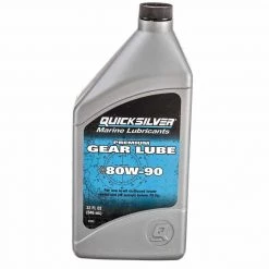 Lubricant Oil Quicksilver SAE 80W-90 Premium Gear Lube For Marine Outboard Engines 75 HP Or Lower, Quart