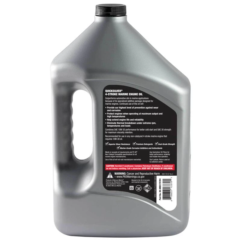 QUICKSILVER 4 Stroke Oil 10W30 Full Synthetic 4-Stroke Marine Engine Oil, Gallon 2 QUICKSILVER 4 Stroke Oil 10W30 Full Synthetic 4-Stroke Marine Engine Oil, Gallon - Image 2