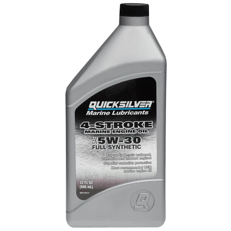 QUICKSILVER 4 Stroke Oil 5W30 Full Synthetic 4-Stroke Marine Engine Oil, Quart 1 QUICKSILVER 4 Stroke Oil 5W30 Full Synthetic 4-Stroke Marine Engine Oil, Quart