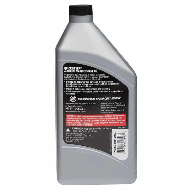 QUICKSILVER 4 Stroke Oil 5W30 Full Synthetic 4-Stroke Marine Engine Oil, Quart 2 QUICKSILVER 4 Stroke Oil 5W30 Full Synthetic 4-Stroke Marine Engine Oil, Quart - Image 2