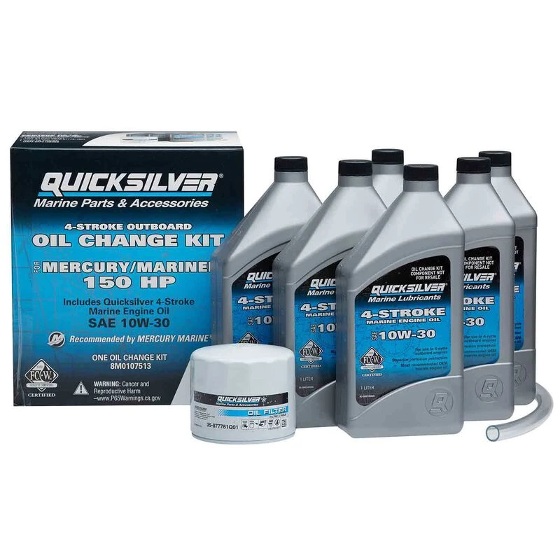 QUICKSILVER 4 Stroke Oil 8M0107513 25W40 4-Stroke Outboard Oil Change Kit For 150 HP Mercury Engines 1 QUICKSILVER 4 Stroke Oil 8M0107513 25W40 4-Stroke Outboard Oil Change Kit For 150 HP Mercury Engines