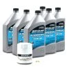 QUICKSILVER 4 Stroke Oil 8M0169542 25W40 4-Stroke Mercury 150 HP-200 HP L4 Verado Oil Change Kit