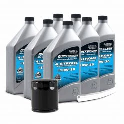 QUICKSILVER 4 Stroke Oil 8M0169548 10W30 4-Stroke Mercury 175 HP-300 HP V6 (3.4 L) & V8 (4.6 L) Oil Change Kit